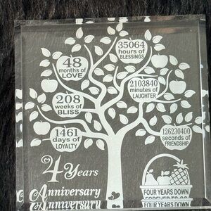 4 Years Anniversary Plaque